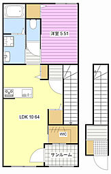 AFC RESIDENCE 中泉 1LDKの間取図画像