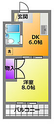 グットフェローズ 1DKの間取図画像