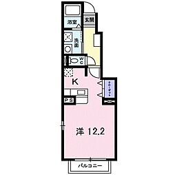 ウィスティリア2 1Kの間取図画像
