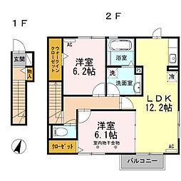 キャトル・セゾン 2LDKの間取図画像