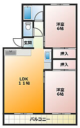 マンション110 2LDKの間取図画像