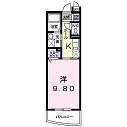 フェアリーヒルズヒビキ 1Kの間取図画像