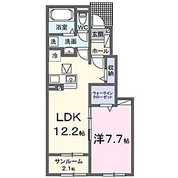 エルフォルク・スカイII 1LDKの間取図画像