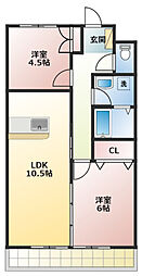 ルビーA 2LDKの間取図画像