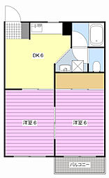ヴィルフラッツ 2DKの間取図画像