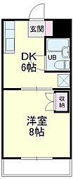 グリーンビレッジ 1DKの間取図画像