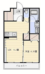 ランドスケイプ 1LDKの間取図画像
