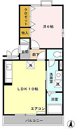 ヴィラ・ラフィーネ 1LDKの間取図画像