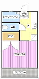コーポ橋羽 1Kの間取図画像