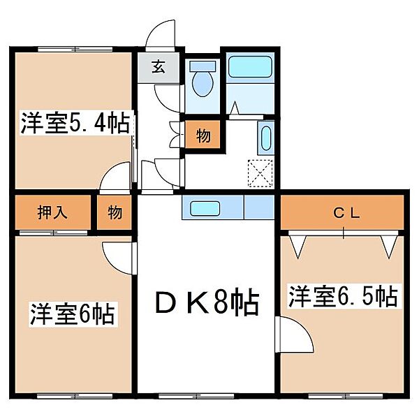 長野県松本市横田１丁目(賃貸マンション3DK・3階・59.07㎡)の写真 その2