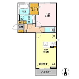 モルゲンロート星 1LDKの間取図画像
