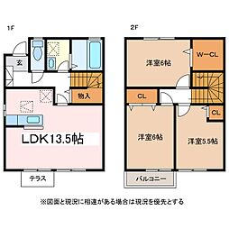 ガーデンベル 3LDKの間取図画像