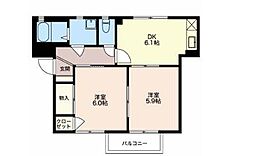 フォーレス・コバヤシ 2DKの間取図画像