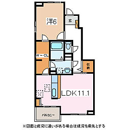 カーサエテルナ1 1LDKの間取図画像