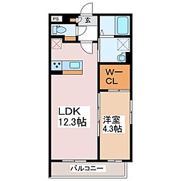 シエル・エトワール2 1LDKの間取図画像