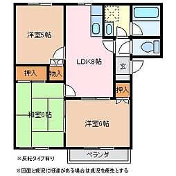 カンパーニュ寿A 3DKの間取図画像