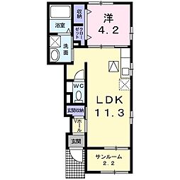 ラルーチェ 1LDKの間取図画像