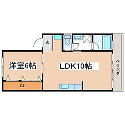 ハイツスエヒロ 1LDKの間取図画像