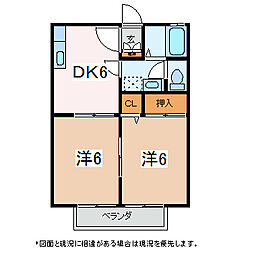 メゾンT&KA 2DKの間取図画像