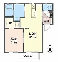 ディアスN 1LDKの間取図画像
