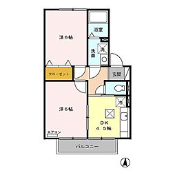 プロスパーK・O 2DKの間取図画像