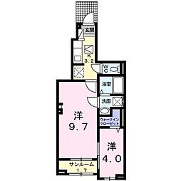 シャルマン櫻街6梓館 1Kの間取図画像