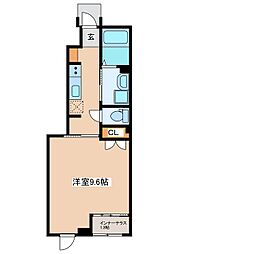 グランデール元町 1Kの間取図画像