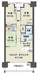 ウェリス南持田風香館E棟 3LDKの間取図画像