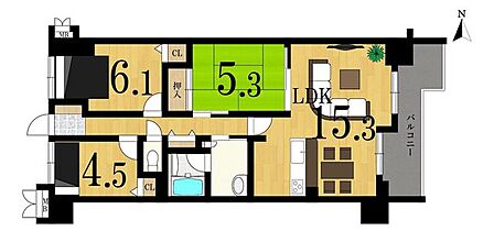 【layout】全居室収納付きの3LDK!