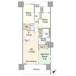 プラウドシティ淵野辺 3LDKの間取図画像