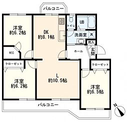 三ッ池公園マンション 3LDKの間取図画像