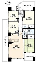 ヴィスタージュ横濱東寺尾 4LDKの間取図画像
