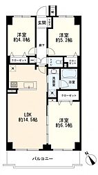 サンライズ鶴見北寺尾1 3LDKの間取図画像