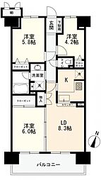 サンヴェール伊勢佐木町 3LDKの間取図画像