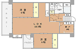 アンピールメゾン黒門 2SLDKの間取図画像