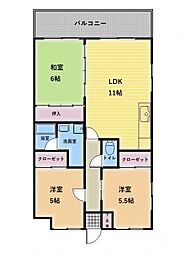 セゾン春日 3LDKの間取図画像