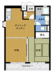 ふじハイム 2DKの間取図画像