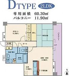 サンハイツ姪浜 2LDKの間取図画像