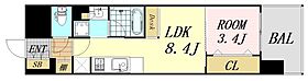 大阪府大阪市西区阿波座1丁目（賃貸マンション1LDK・14階・31.01㎡） その2