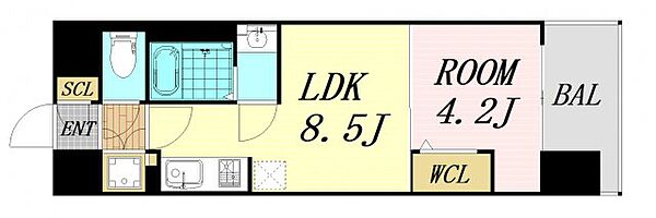 大阪府大阪市西区新町4丁目(賃貸マンション1LDK・11階・32.31㎡)の写真 その2