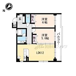 ガーデンシティ柳ヶ崎 3階2LDKの間取り