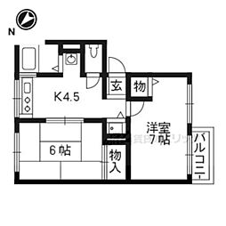 プリマベラ 1階2DKの間取り