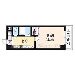JR東海道・山陽本線 草津駅 徒歩3分の賃貸マンション 5階1Kの間取り