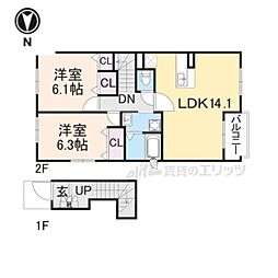 ファミーユ2 2LDKの間取図画像