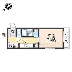 レジデンス北川 1Kの間取図画像