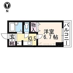 Liesse浜大津 1Kの間取図画像