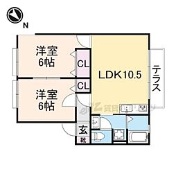 ウィンディアおだ・A 2LDKの間取図画像