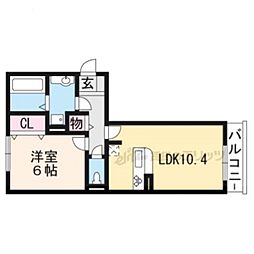 TGardenResidence 1LDKの間取図画像