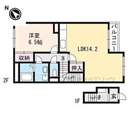 グレースほしかB 1LDKの間取図画像