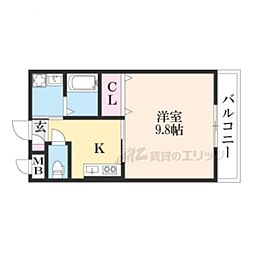 メゾン小西名坂1 1Kの間取図画像